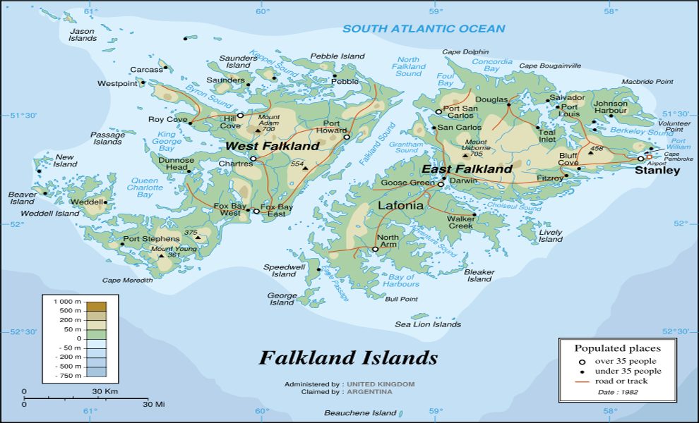 falklands map